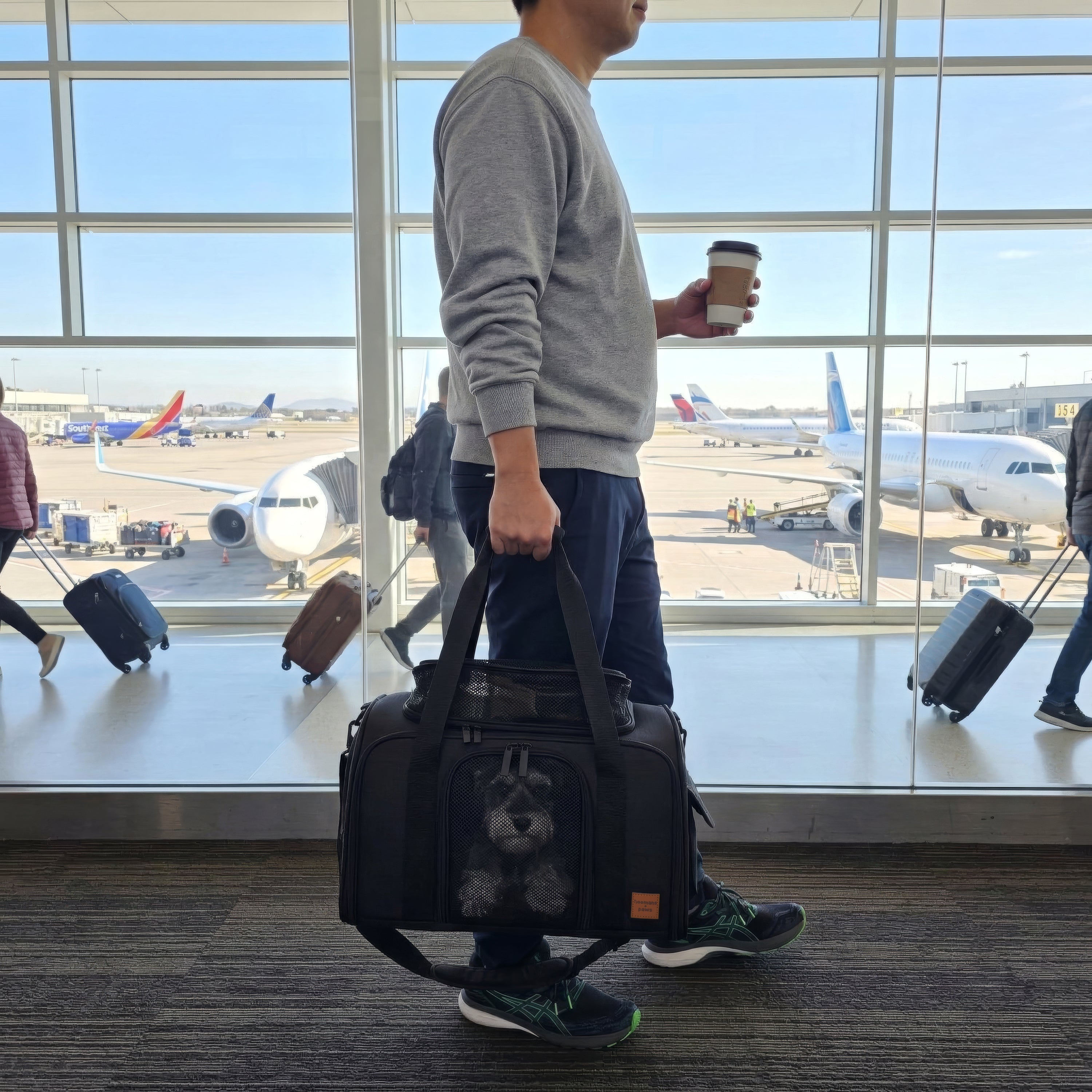 Airline-Compliant Expandable Pet Carrier - BLACK