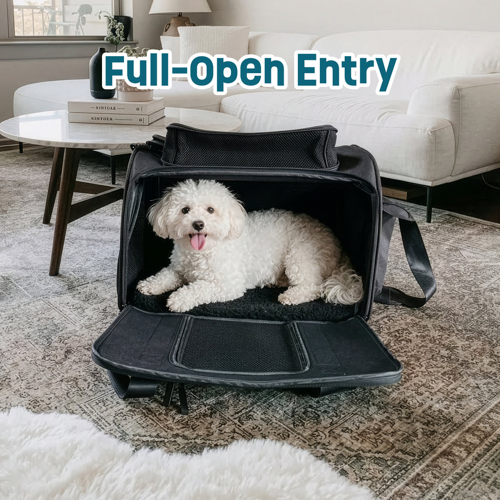 Airline-Compliant Expandable Pet Carrier - BLACK