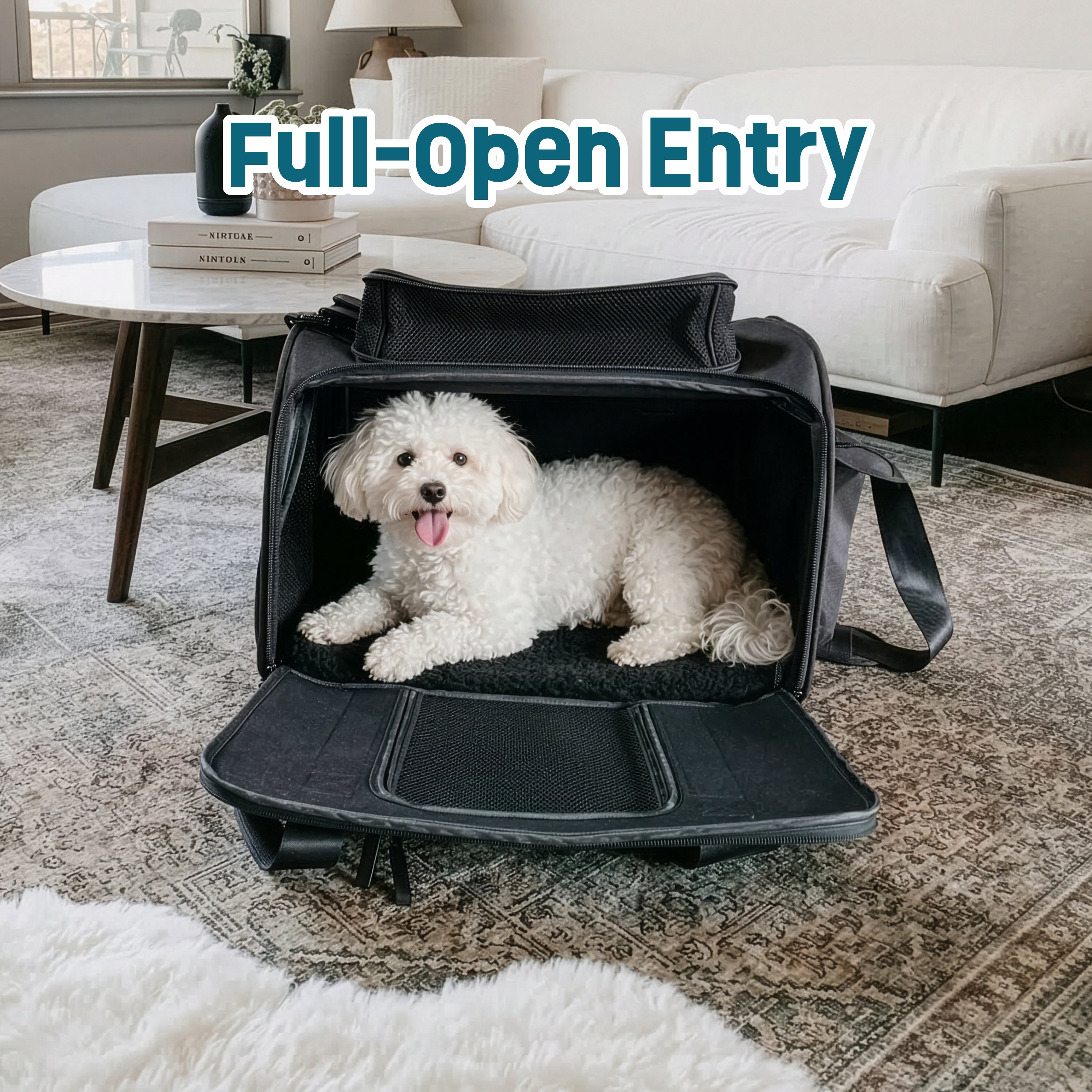 Airline-Compliant Expandable Pet Carrier - BLACK