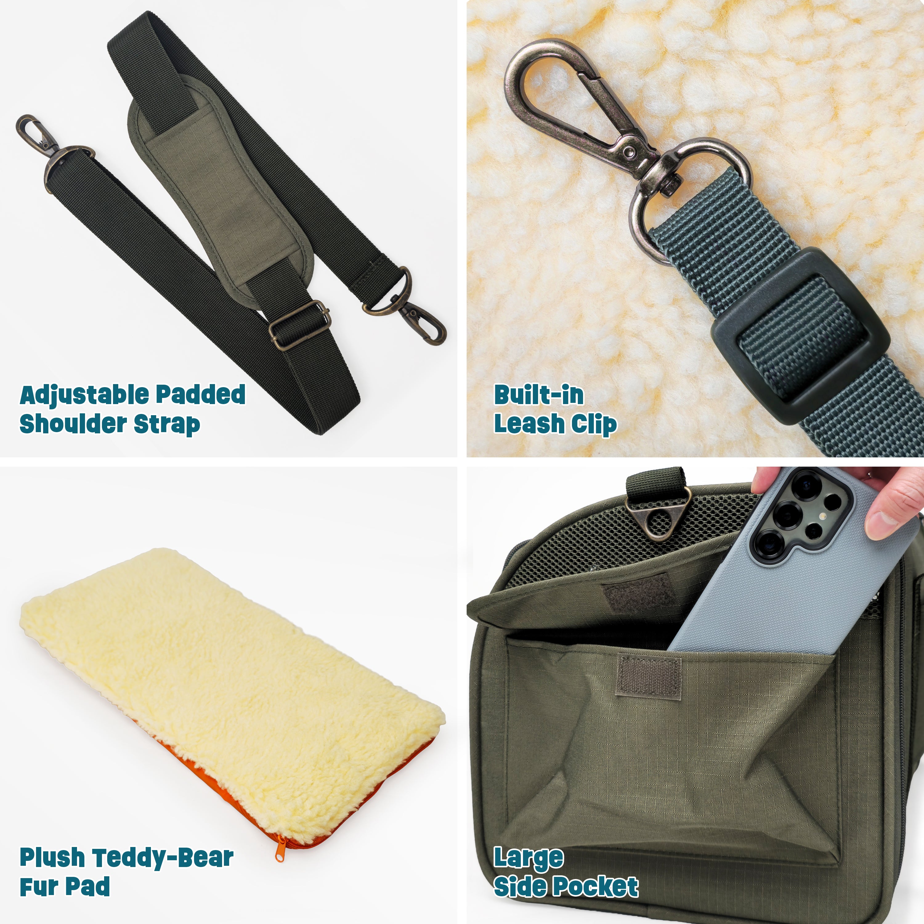 Airline-Compliant Expandable Pet Carrier - MOSS GREEN