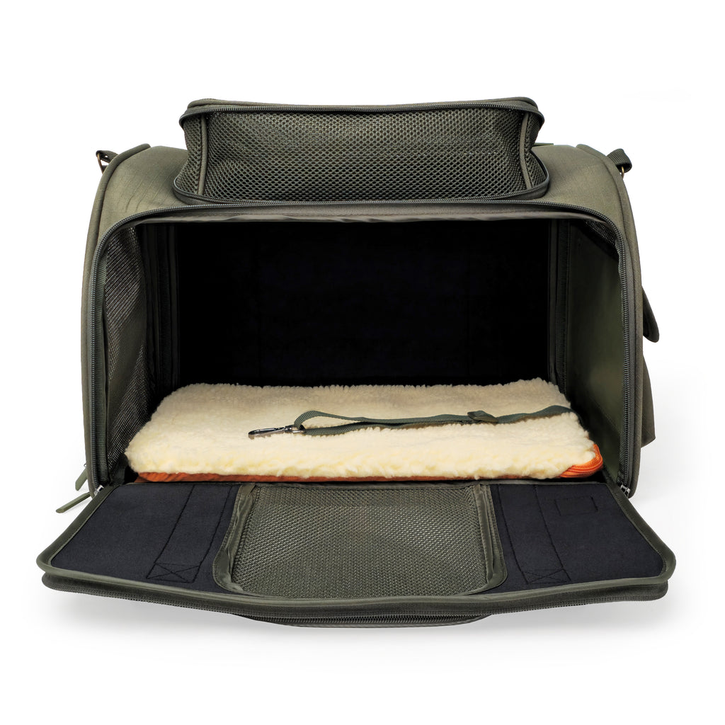 Airline-Compliant Expandable Pet Carrier - MOSS GREEN