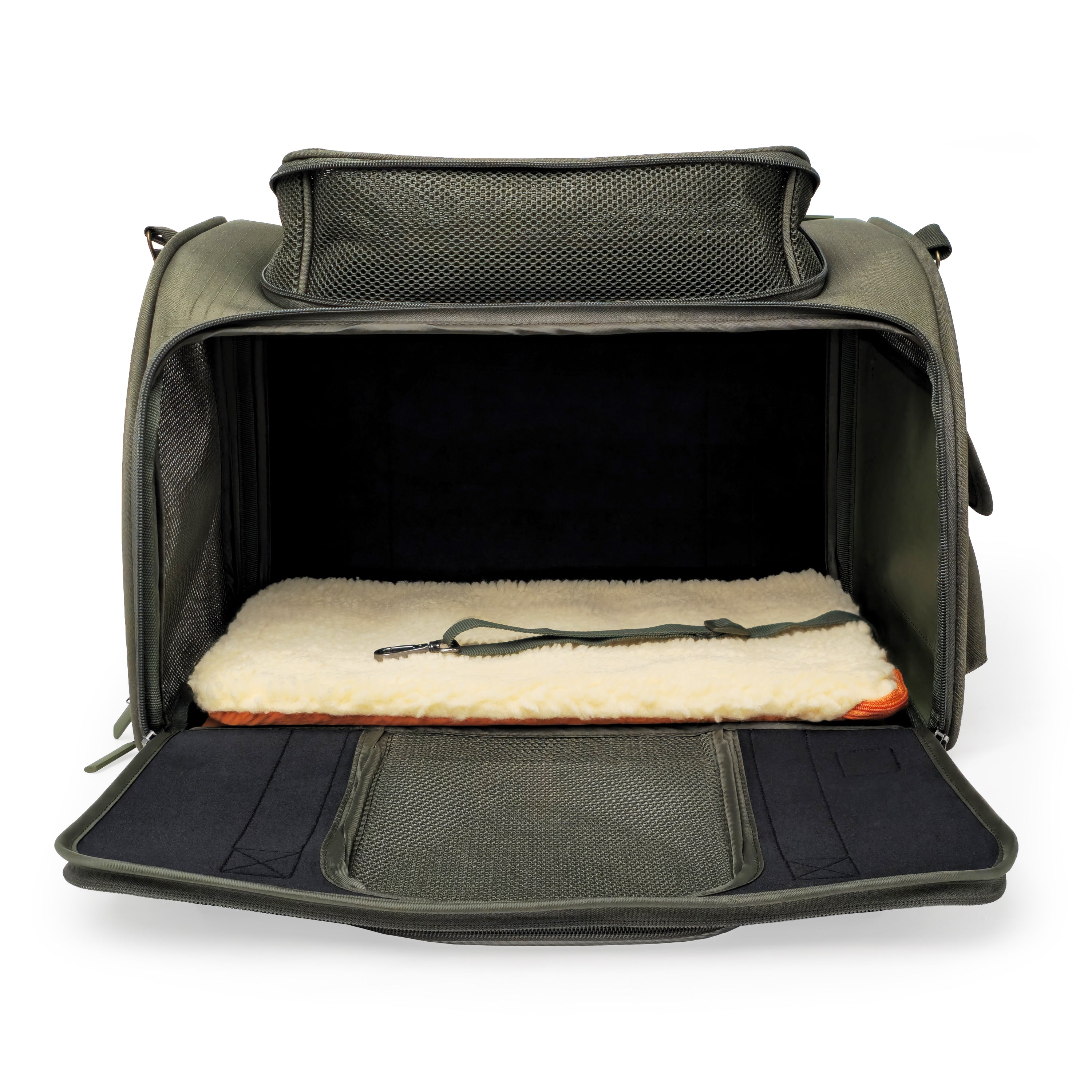 Airline-Compliant Expandable Pet Carrier - MOSS GREEN