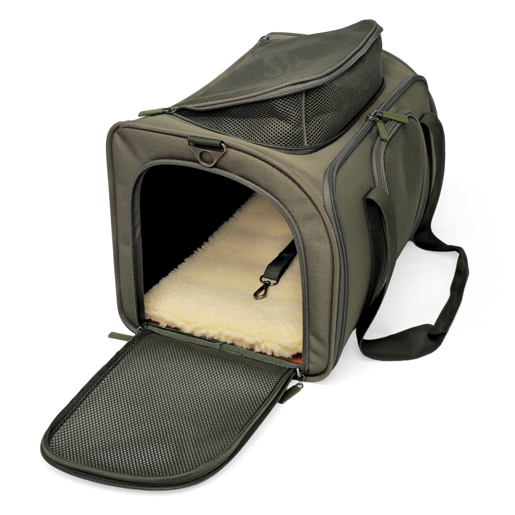Airline-Compliant Expandable Pet Carrier - MOSS GREEN