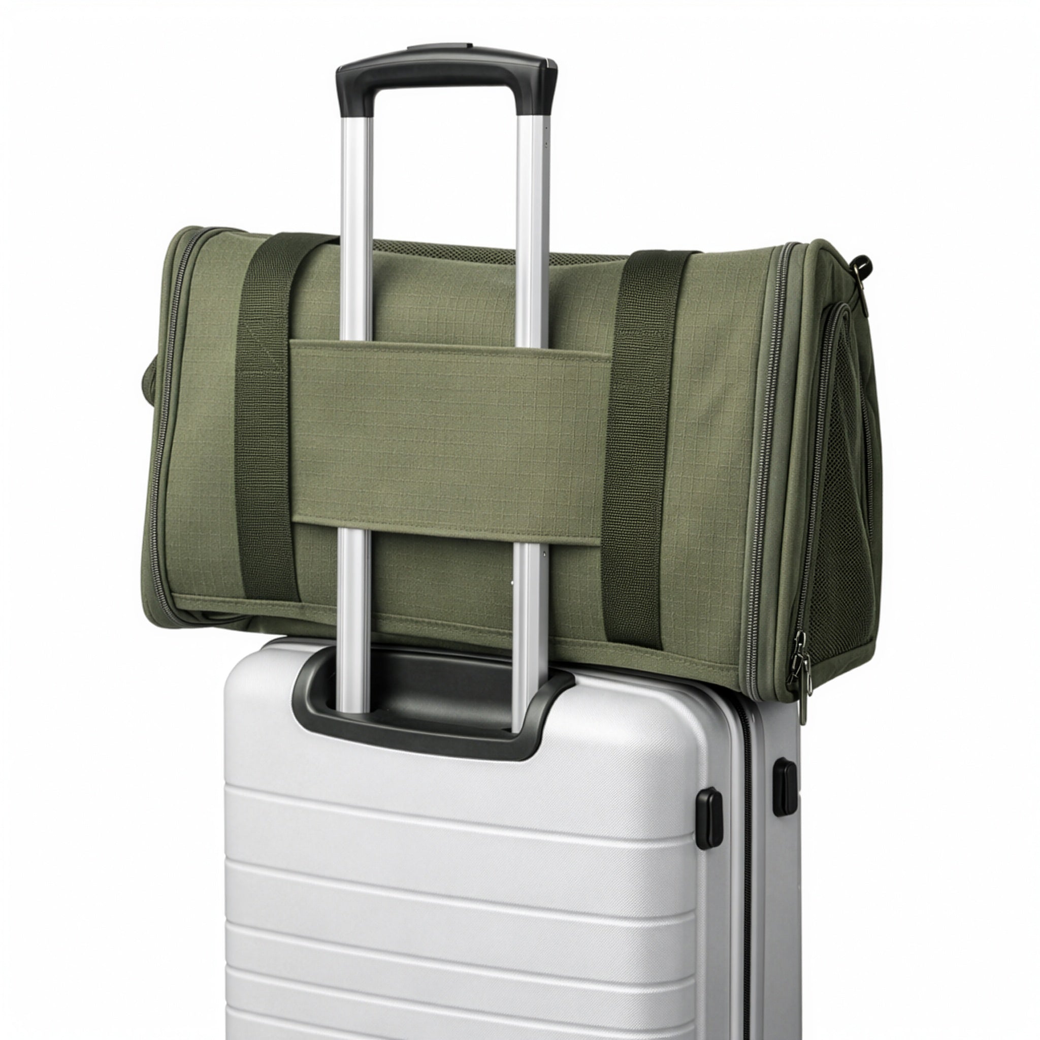 Airline-Compliant Expandable Pet Carrier - MOSS GREEN