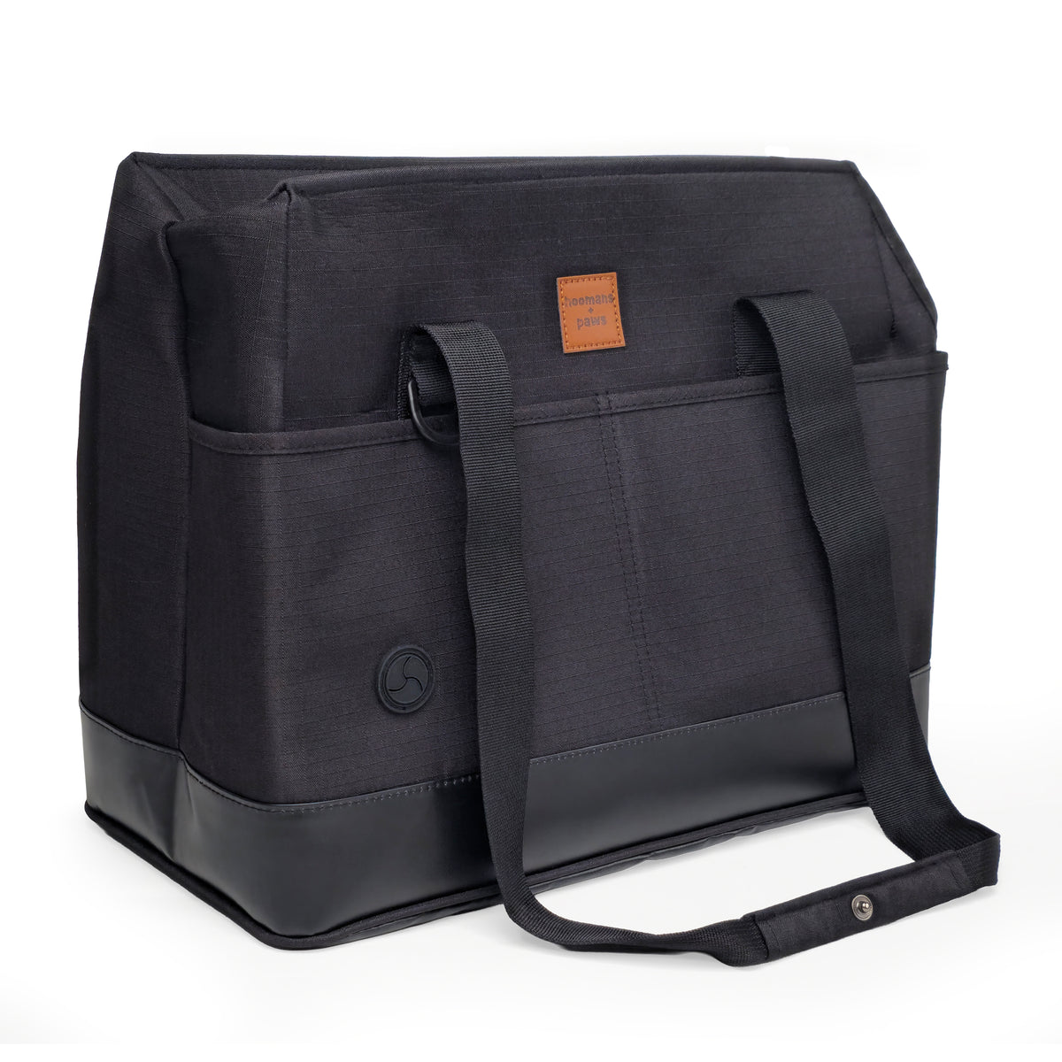 Black pet tote bag carrier for small dogs and cats