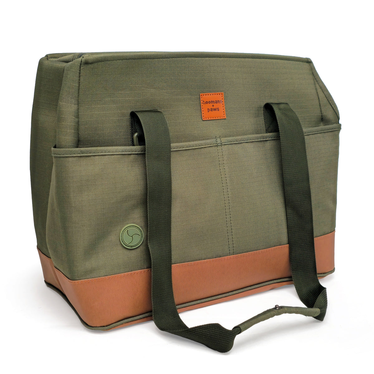 Moss green pet tote bag carrier for small dogs and cats