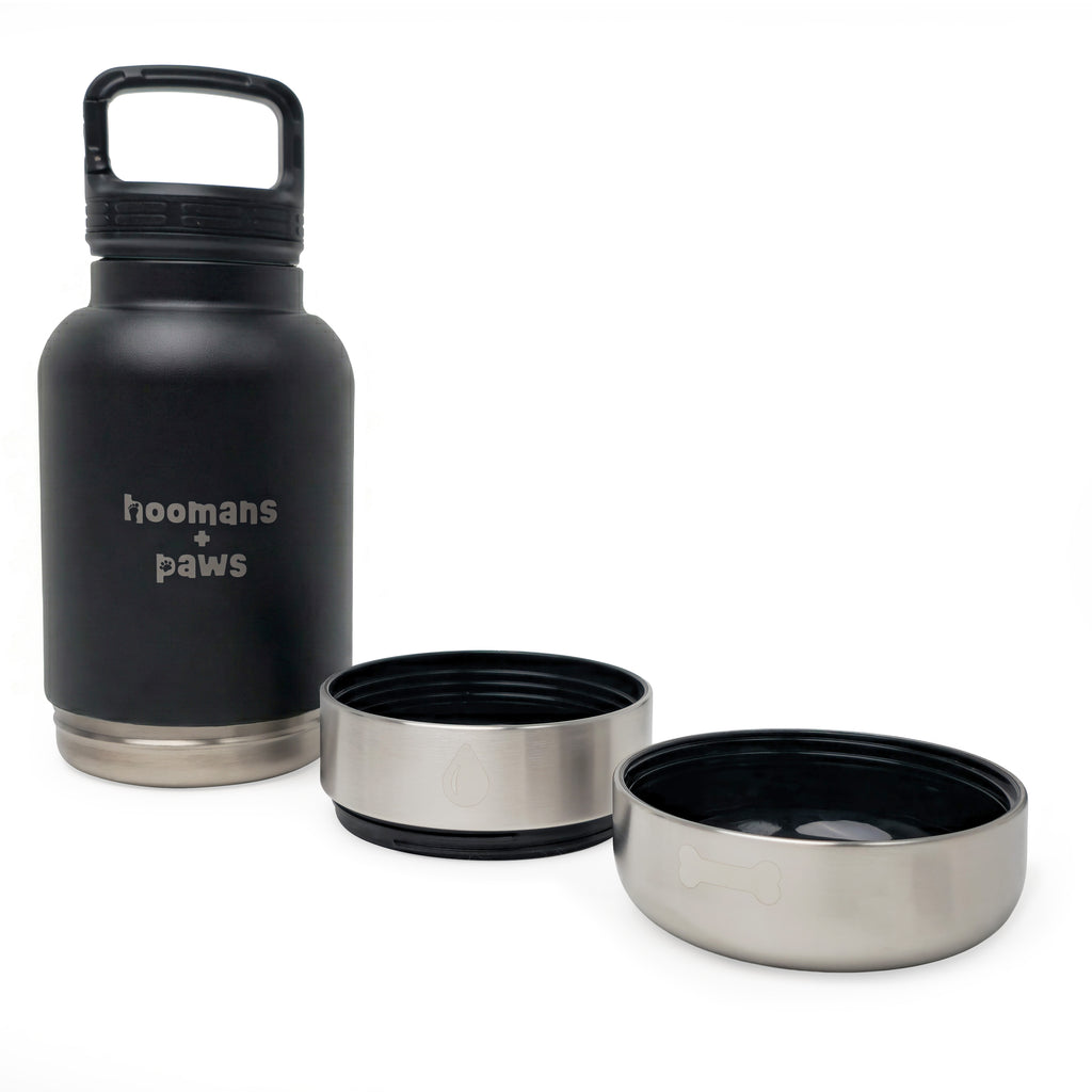 3-in-1 Travel Water Bottle - BLACK