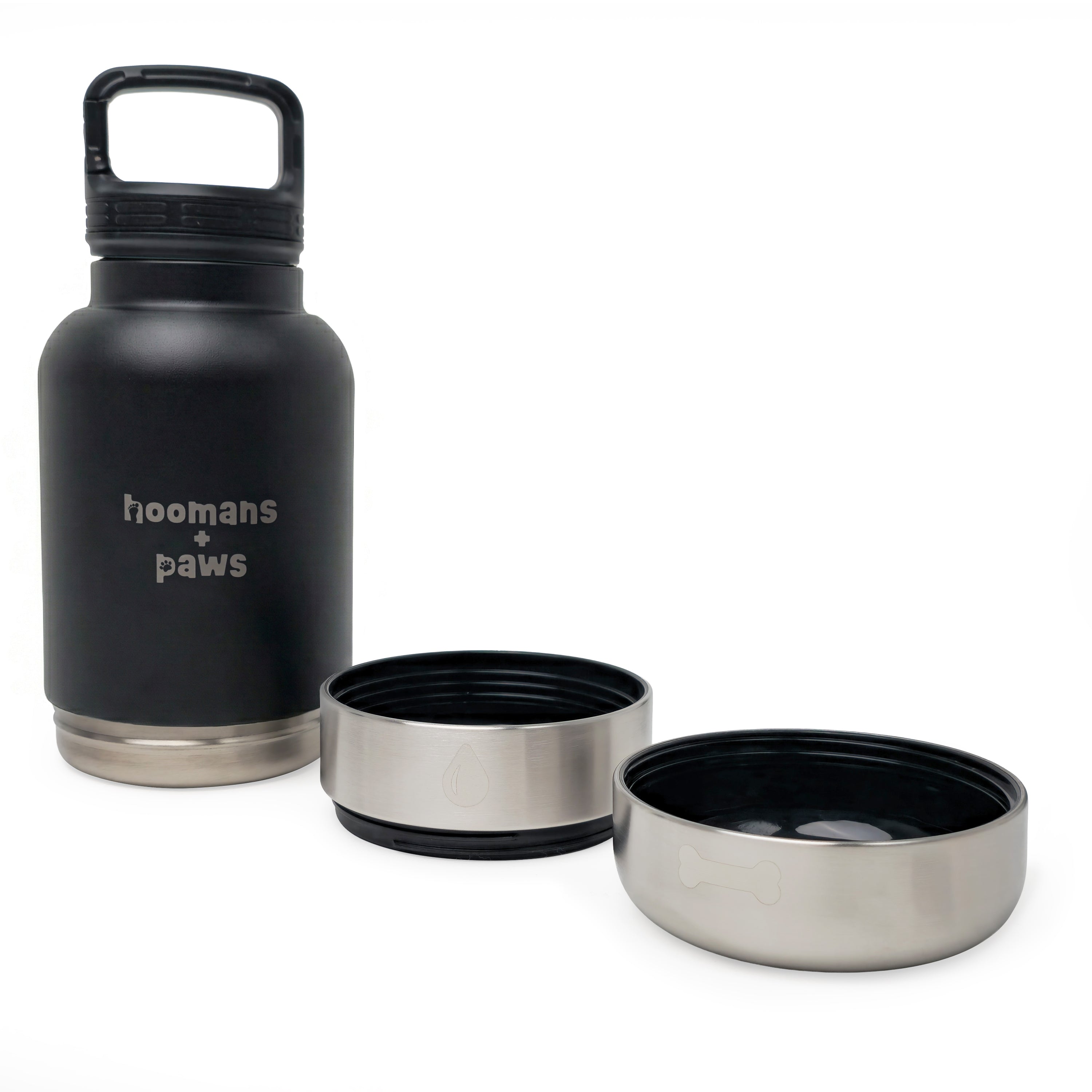 3-in-1 Travel Water Bottle - BLACK
