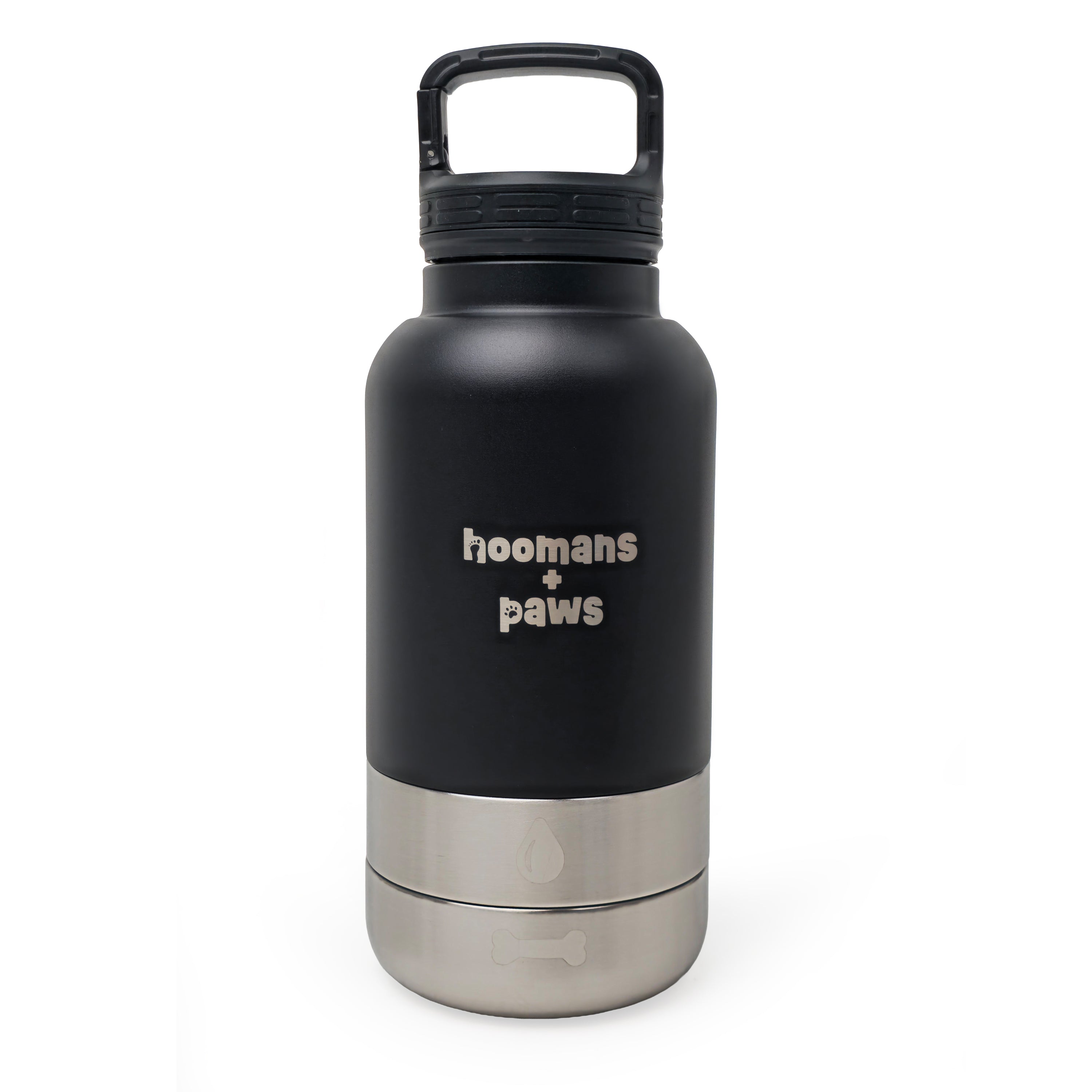 3-in-1 Travel Water Bottle - BLACK